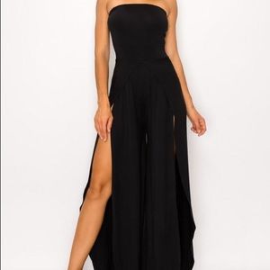 Black Strapless Jumpsuit